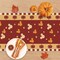 Fall Pumpkin Table Runner, Red Autumn Thanksgiving Polka,13 x 72 Inch